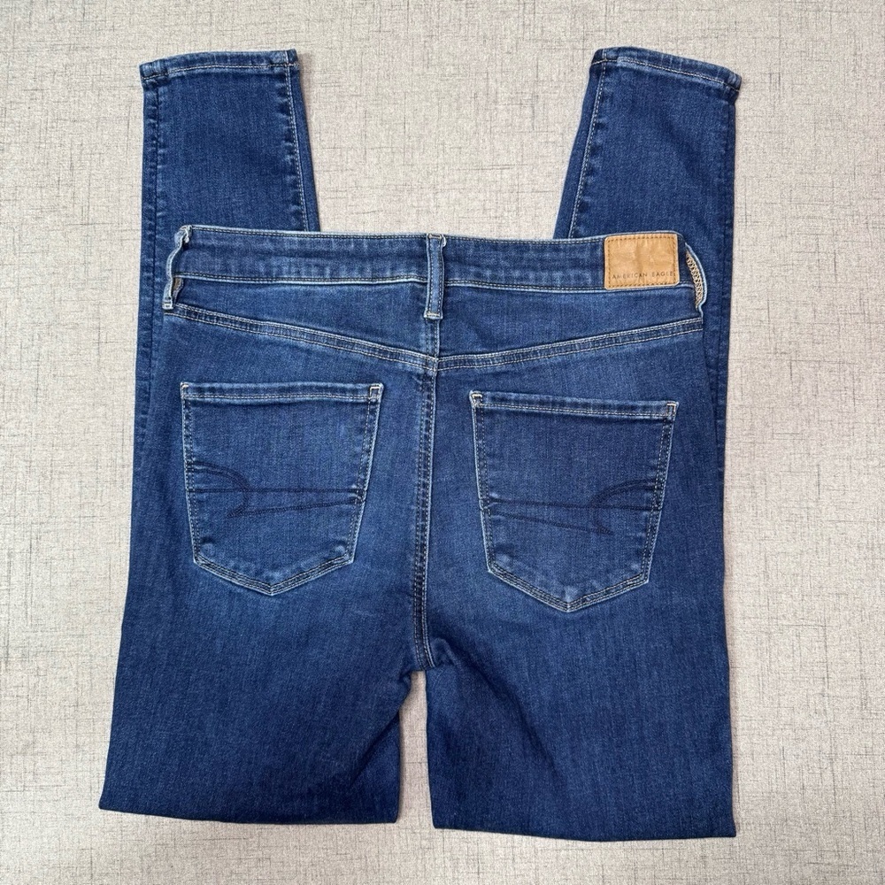 American Eagle AE Next Level High Waisted Jegging Dark Skinny Jeans Size 8 - Picture 8 of 11